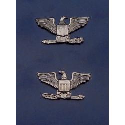 Colonel SMALL silver clutch back eagles birds